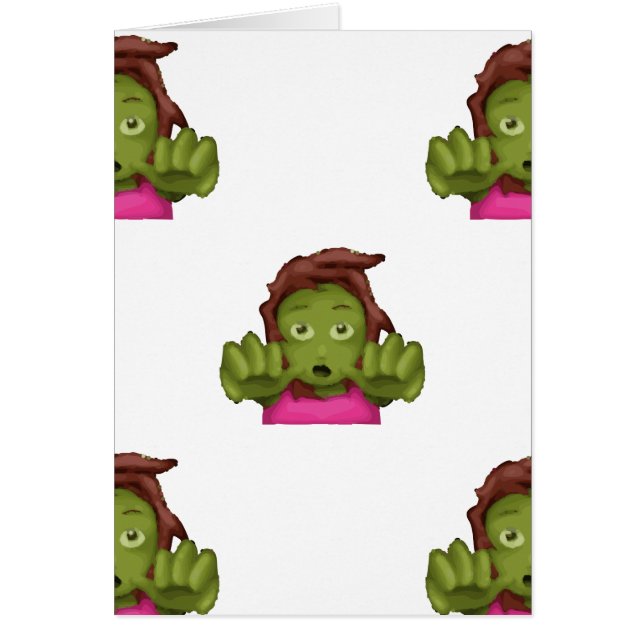 Cartão mulher zombie emoji (Frente)