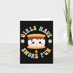 Cartão Mulheres acampando Kawaii Smores Meninas Tem Mais