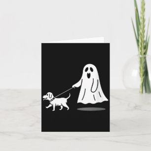 Cartão Mulheres Cachorro Fantasma Engraçado Dia das Bruxa