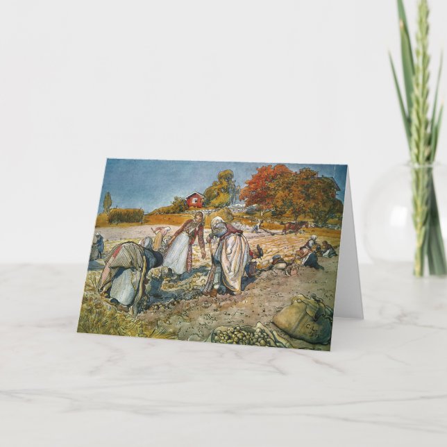 Cartão Mulheres Cavando Batatas (Frente)