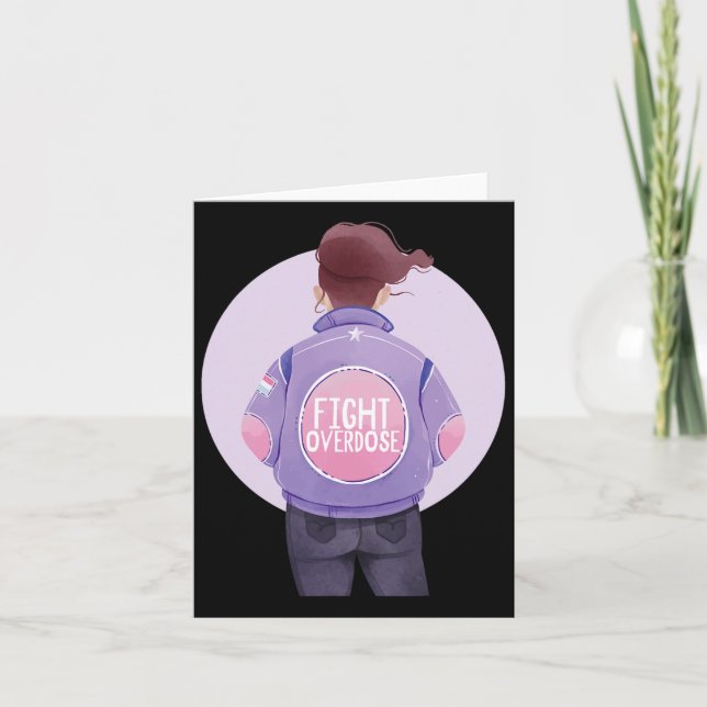 Cartão Mulheres Combatem Sobredosagem Roxo Sobredosagem d (Frente)