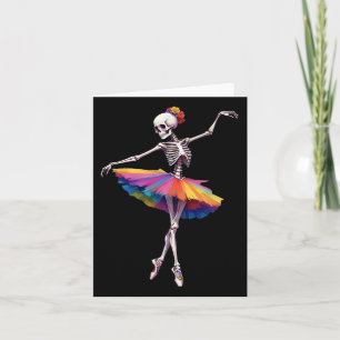 Cartão Mulheres dançando esqueleto Rainbow Ballerina
