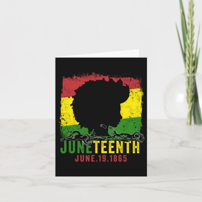 Cartão Mulheres do Juneteenth 1865 19 de junho Garota Afr (Frente)