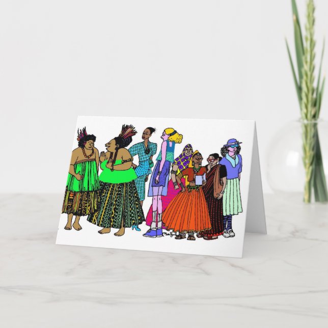 Cartão Mulheres do mundo - 6 (Frente)