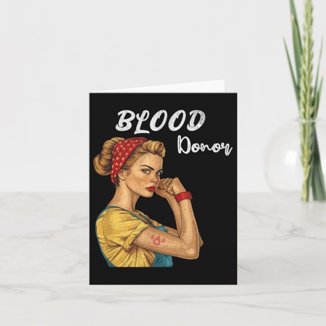 Cartão Mulheres Doadoras de Sangue Bandana vive doação de (Frente)
