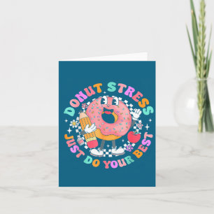 Cartão Mulheres Ilustração Retro de Donut de Estresse