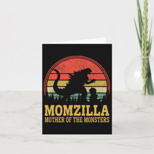 Cartão Mulheres Momzilla Mãe Dos Monstros Vintage Mães 