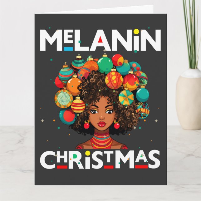 Cartão Mulheres negras melanina de Natal Irmã Xmas Sistas (Frente)
