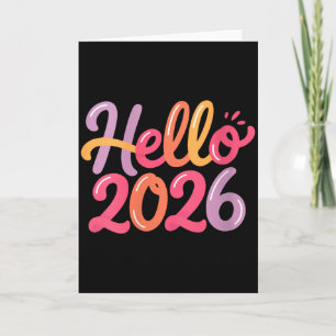 Cartão Mulheres Olá 2026 Celebração do Ano Novo Divertida