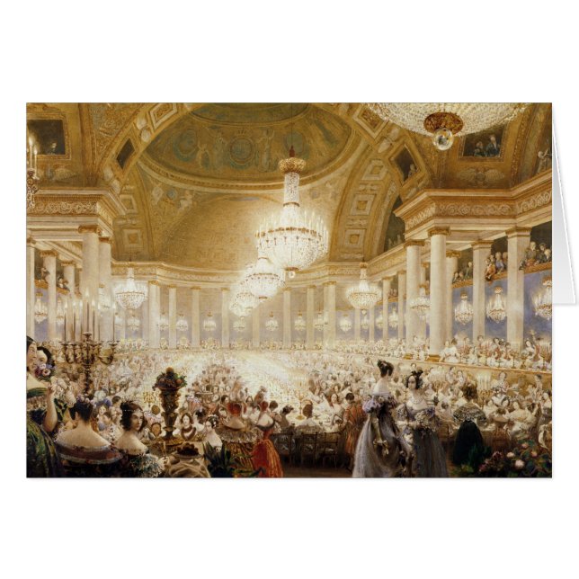 Cartão Mulheres que jantam no Tuileries em 1835 (Frente Horizontal)