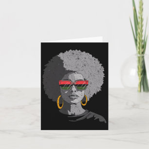 Cartão Mulheres Rainha Negra Afro Melanina Rosto Gotejand