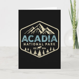 Cartão Mulheres Retro Parque Nacional Acadia Montanhas Na