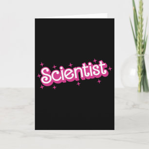 Cartão Mulheres Retro Rosa Cientista Professora de Ciênci