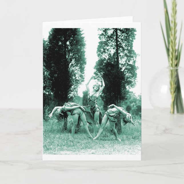 Cartão Mulheres selvagens das mulheres retros da dança do (Frente)