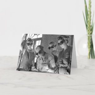 Cartão Mulheres soldadoras na Segunda Guerra Mundial, ano