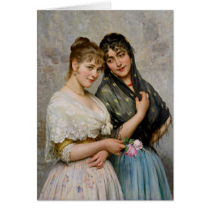 Cartão Mulheres Venetian CC0438 de Eugene von Blaas dois