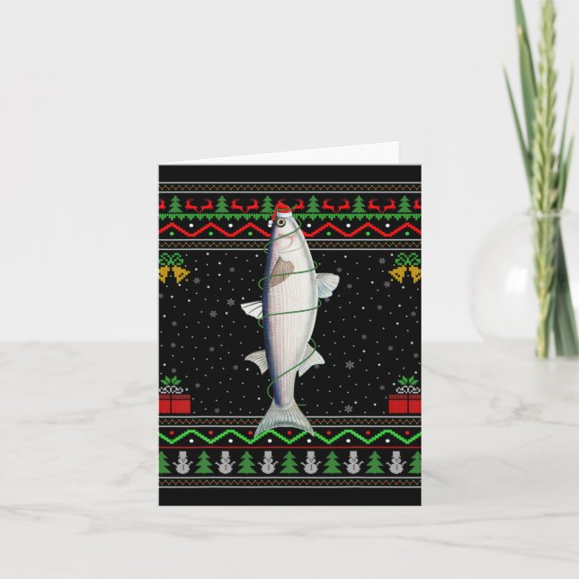 Cartão Mullet Fish Lover Matching Ugly Mullet Christmas T (Frente)