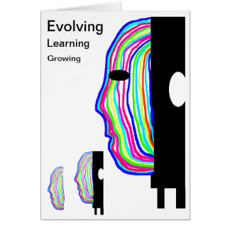 Cartão Multi cabeça pessoal colorida em desenvolvimento