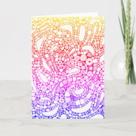 Cartão Multicolor Wavy Circles Square Abstract Drawing
