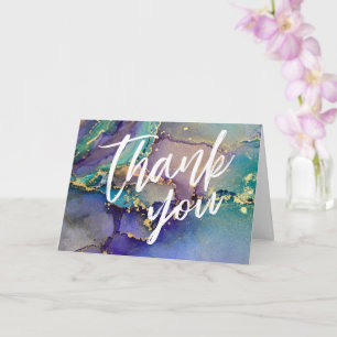 Cartão Multicolored Gold Liquid Abstract Art Casual Hand