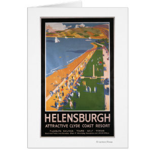 Cartão Multidões ao longo da Poster dos Caminhos de Ferro