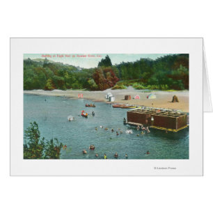Cartão Multidões Nadando no Rio Russo