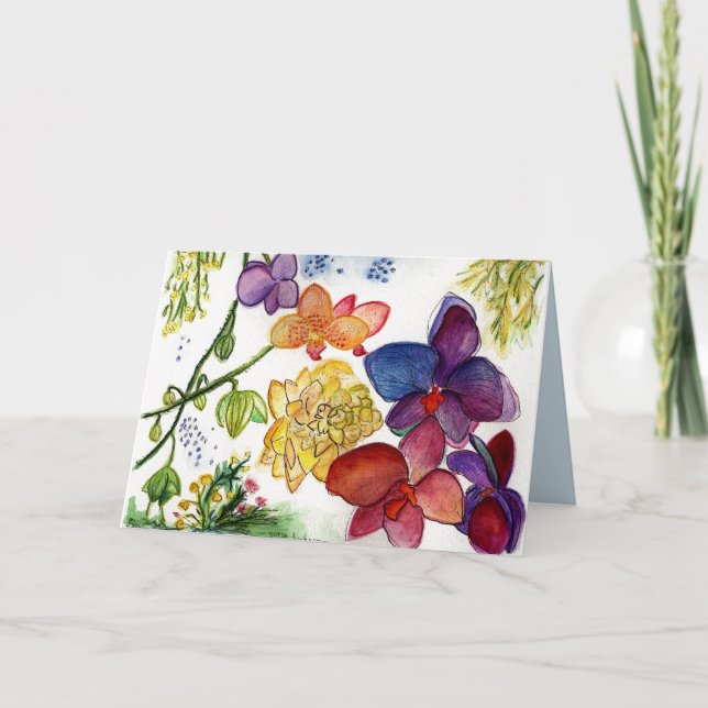 Cartão multifacetado da flor da beleza (Frente)