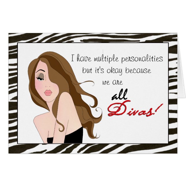 Cartão Múltiplas Personalidades/Sob Uma Tiara, Nós Defend (Frente Horizontal)