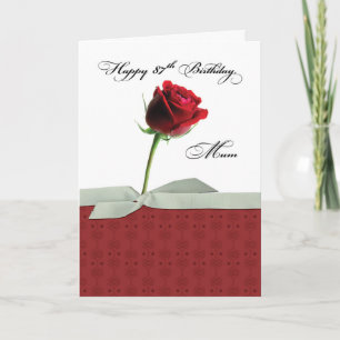 Cartão Mum 87th Birthday Red Rose