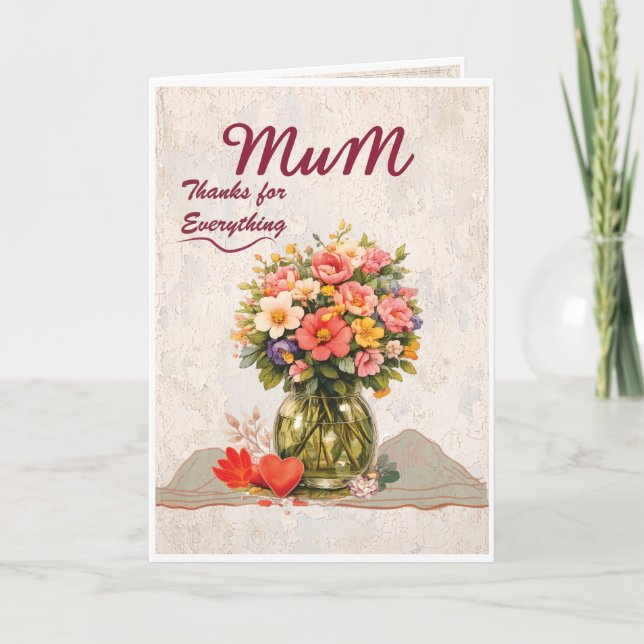 Cartão Mum Thanks for Everything Card (Frente)
