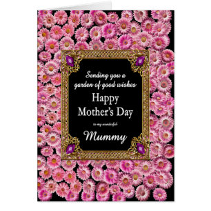 Cartão Mummy Dia de as mães Rosa Daisies