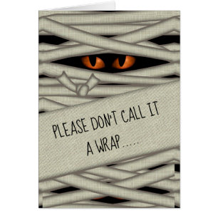 Cartão Mummy Eyes Halloween Chame-o de Laranja Wrap ID685