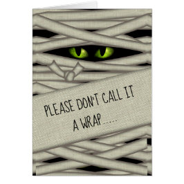 Cartão Mummy Eyes Halloween Chame-o de um Wrap Green ID68