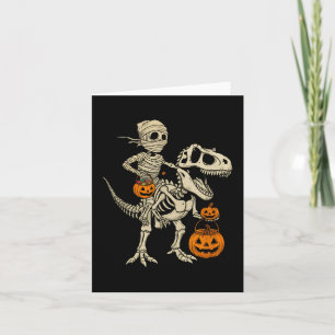 Cartão Mummy Skeleton Andando Dinossauro T Rex Crianças H