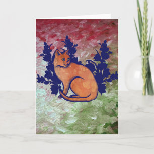 Cartão Mumps De Pintura De Gato Laranja
