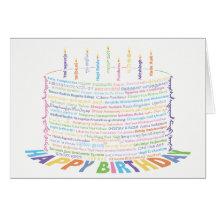 Cartão Mundial de Bolo de Aniversário - Esquema de