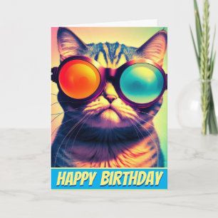 Cartão Mundo do Sonho Psicodélico do Gato Funky