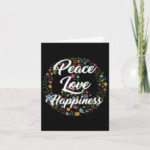 Cartão Mundo Fofo Paz Amor Felicidade Sinal de Paz Hippie