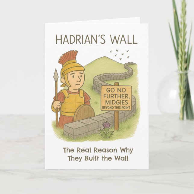 Cartão Muro de Hadrians, humor escocês (Frente)