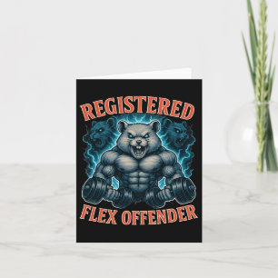 Cartão Muscle Hamster Registrado Flex Offender Funny Gym