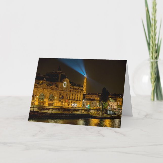 Cartão Musée d'Orsay em Paris à noite (Frente)