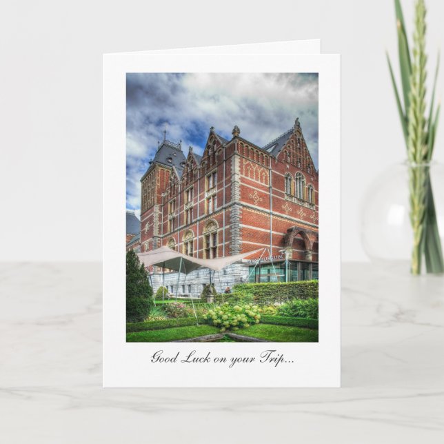 Cartão Museu Reijks, Amsterdã - Boa sorte na sua viagem (Frente)