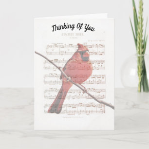Cartão Music Cardinal Thinking of You Note Card