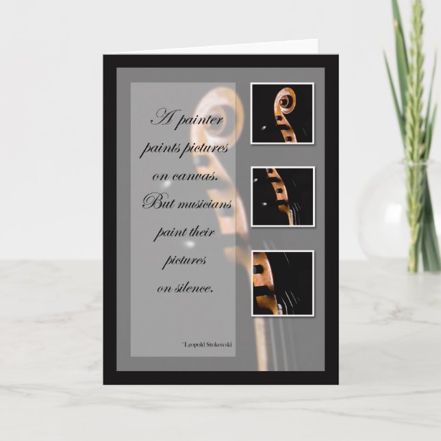 Cartão Music Inspiron Cello ou Bass (Frente)