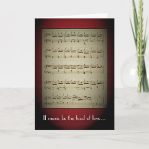 Cartão Music is the Food of Love Greeting Card