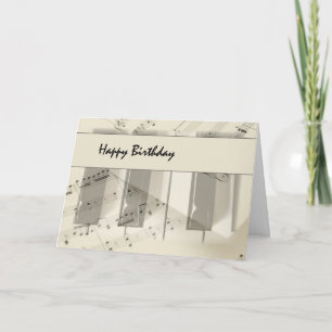 Cartão Music Keyboard Birthday