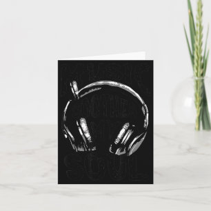 Cartão Música Acalma a Alma Fones de Ouvido Vintage Amant