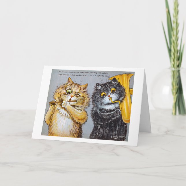 Cartão Música Adorando Gatos, Louis Wain (Frente)