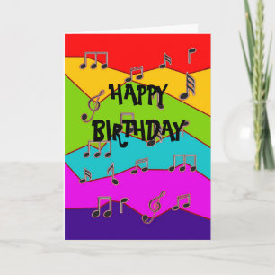Cartão Música de aniversário