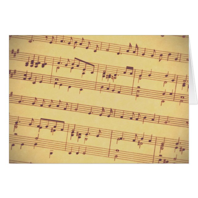 Cartão Música de Folha Antiga (Frente Horizontal)